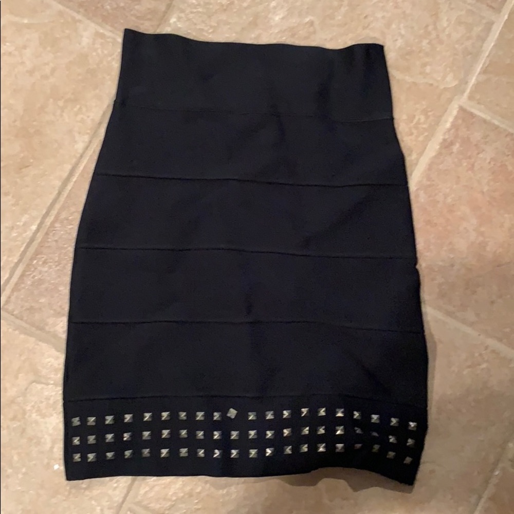 Hugh waisted black bandage skirt